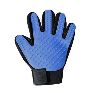 Blue Pet Grooming Gloves For Cats Left Hand
