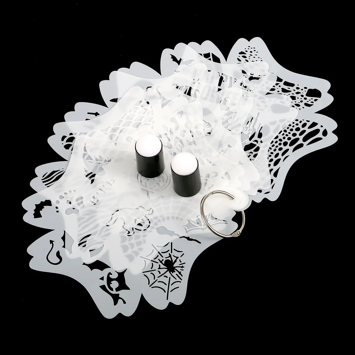 Bowitzki Reusable Face Paint Stencils for Body Art Painting Halloween Christmas Makeup Stencils (Halloween)
