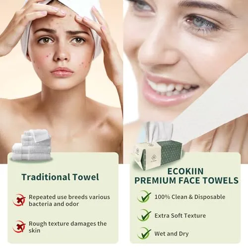 Disposable Face Towel Biodegradable Facial Clean Towels Face Towelettes for Sensitive Skin Essence-water Compress Makeup Remover Wet Dry Wipes Waterproof Packaging Replaces Boxes