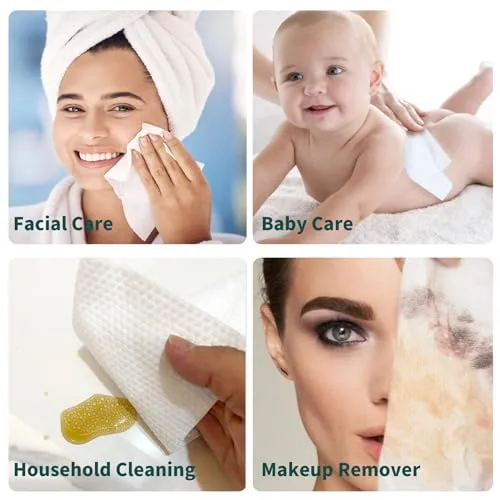 Disposable Face Towel Biodegradable Facial Clean Towels Face Towelettes for Sensitive Skin Essence-water Compress Makeup Remover Wet Dry Wipes Waterproof Packaging Replaces Boxes