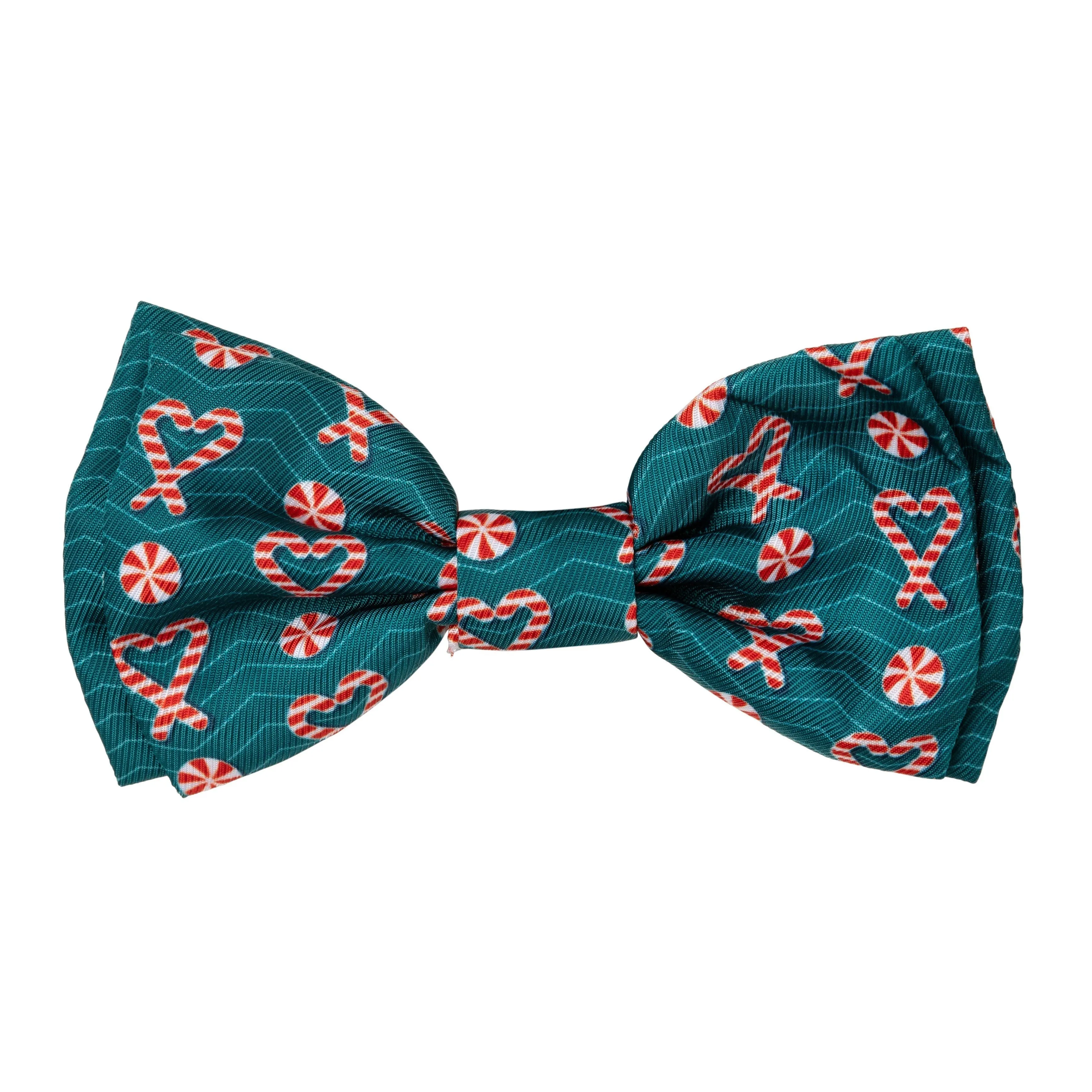 FuzzYard Christmas I Heart Candy Canes Dog Bandana and Bow Tie Set Medium to Large