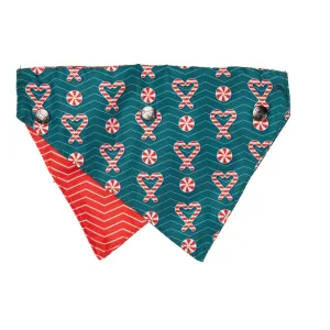FuzzYard Christmas I Heart Candy Canes Dog Bandana and Bow Tie Set Medium to Large