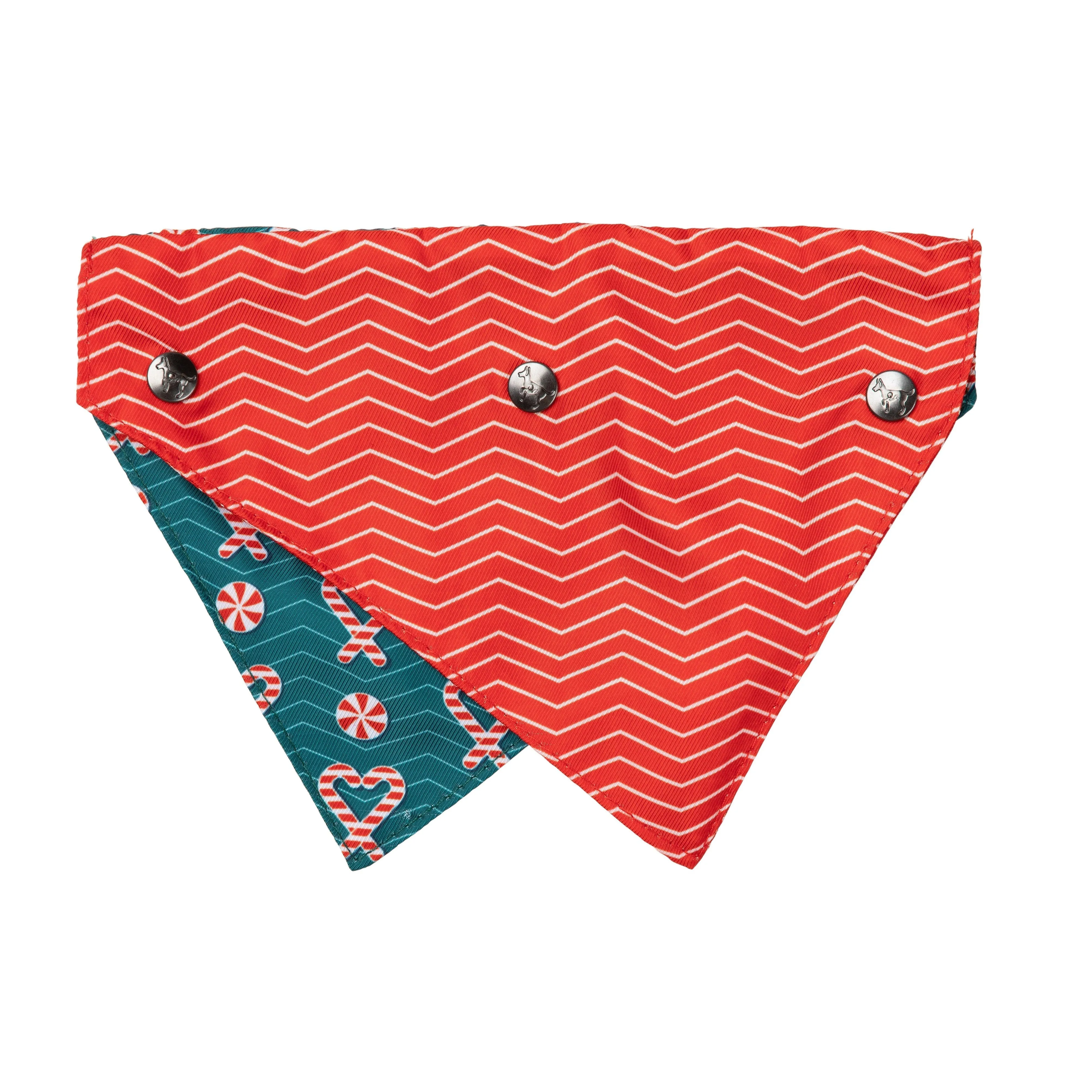 FuzzYard Christmas I Heart Candy Canes Dog Bandana and Bow Tie Set Medium to Large