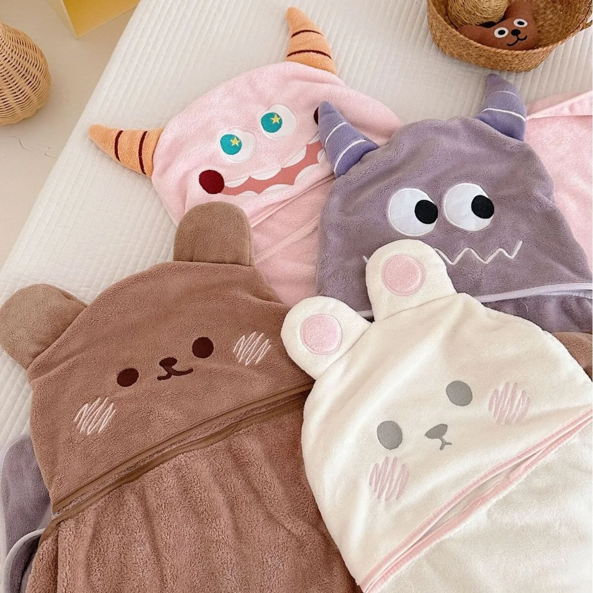 Monsters & Animals Wearable Baby Bath Towel