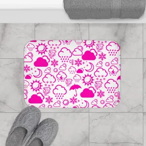 Wx Icon (White/Pink) Bath Mat